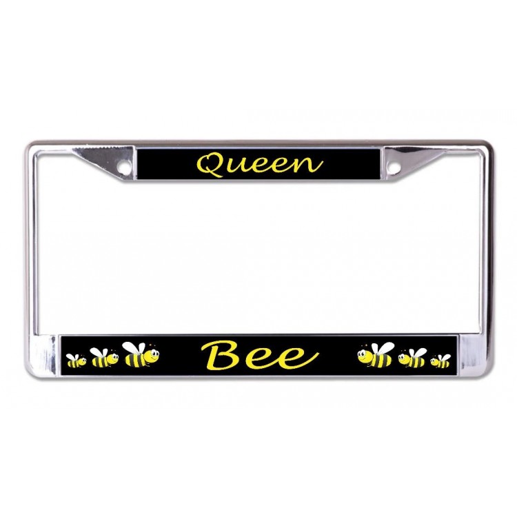 LPO6716 6 x 12 in. Queen Bee Chrome License Plate Frame