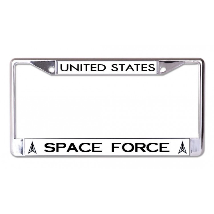 LPO6720 6 x 12 in. United States Space Force Chrome License Plate Frame