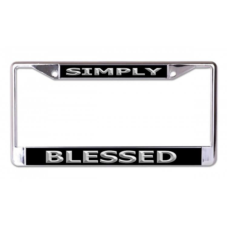 LPO6751 6 x 12 in. Simply Blessed No.2 Chrome License Plate Frame
