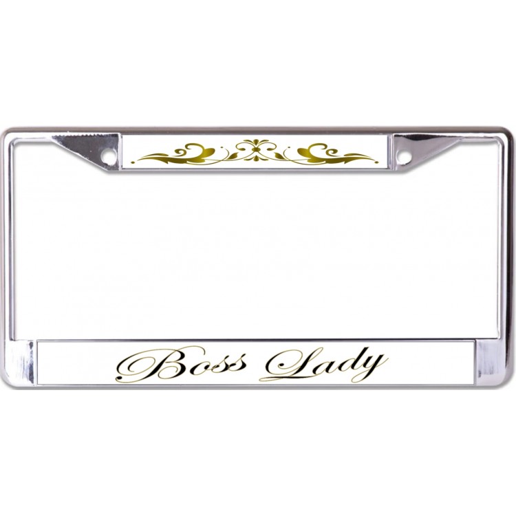 6 x 12 in. Boss Lady Chrome License Plate Frame