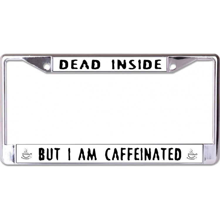 LPO6758 6 x 12 in. Dead Inside Chrome License Plate Frame