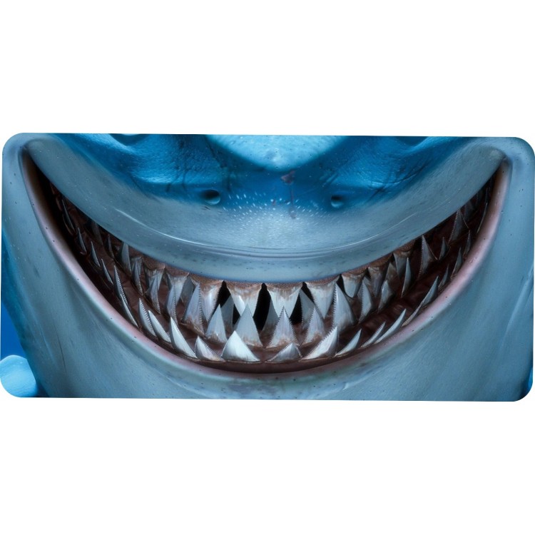 Shark Teeth Photo License Plate - Aluminum - 6 x 12 in. - Durable Design