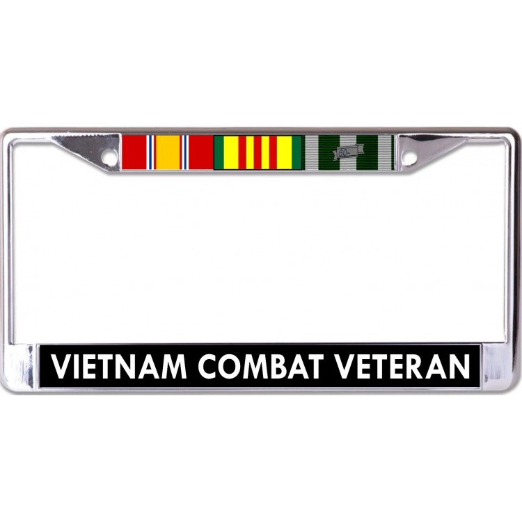 LPO6785 6 x 12 in. Vietnam Combat Veteran Chrome License Plate Frame