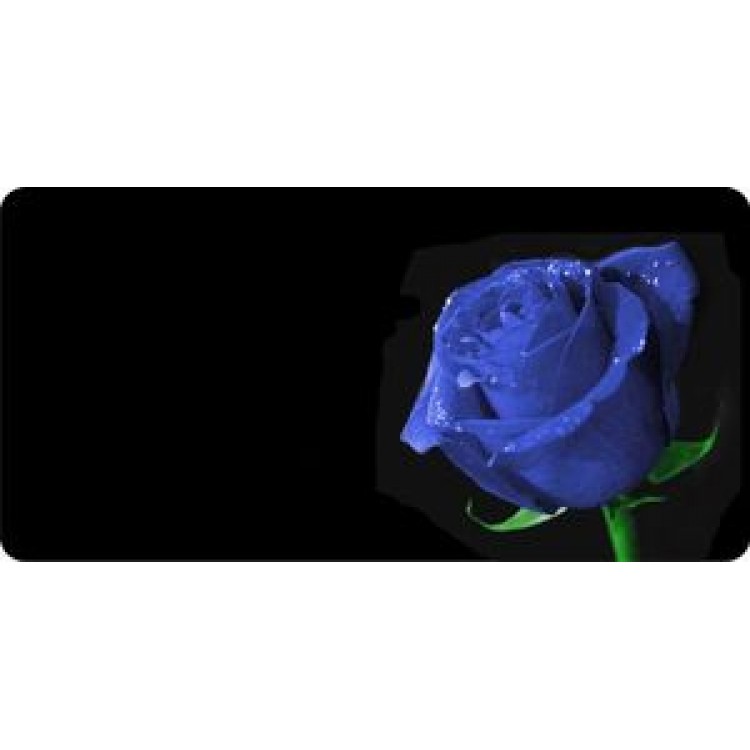 LPO853 Blue Rose Offset Photo License Plate