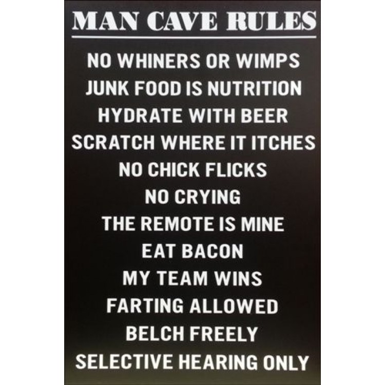 LPO1468 8 x 11 in. Man Cave Rules No.1 Parking Sign