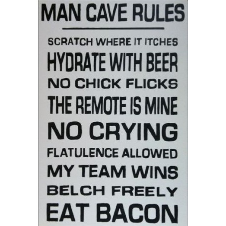 LPO1469 8 x 11 in. Man Cave Rules No.2 Parking Sign