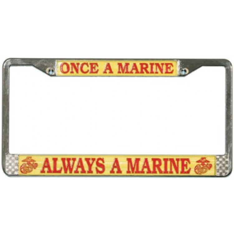 LFM10 Once a Marine Always a Marine Chrome License Plate Frame