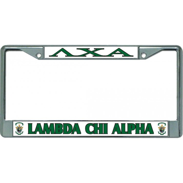 LPO5819 6 x 12 in. Lambda Chi Alpha Chrome License Plate Frame
