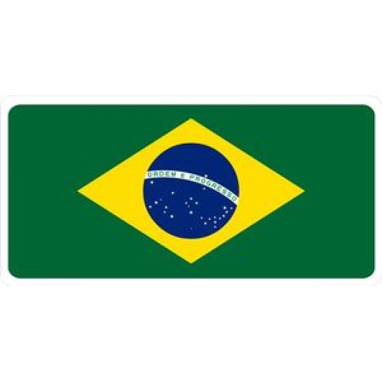 LPO809 Brazil Flag Photo License Plate