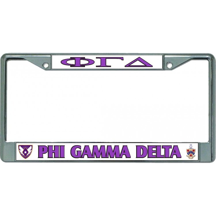 LPO5820 6 x 12 in. Phi Gamma Delta Chrome License Plate Frame