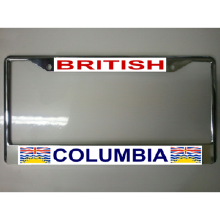 lpo555 British Columbia License Plate Frame, Free Screw Caps