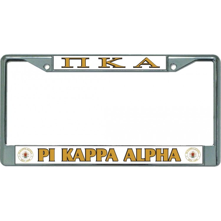 LPO5822 6 x 12 in. Pi Kappa Alpha Chrome License Plate Frame
