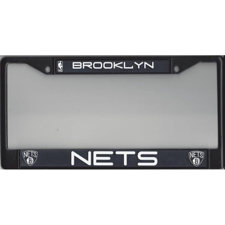 6 x 12 in. Brooklyn Nets Black License Plate Frame, Free Screw Caps