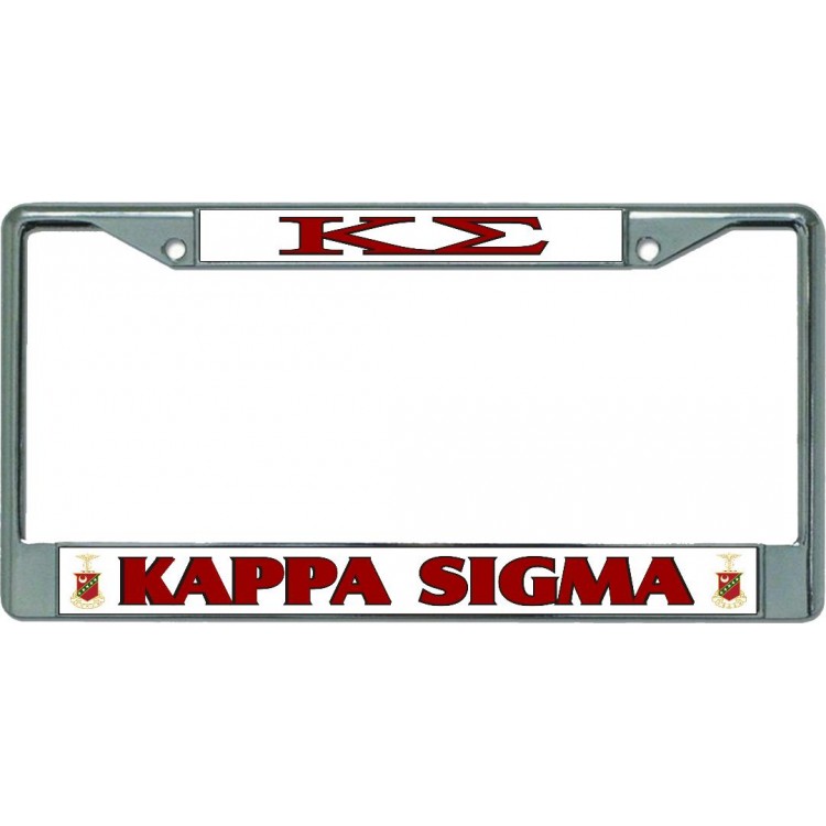 LPO5824 6 x 12 in. Kappa Sigma Chrome License Plate Frame
