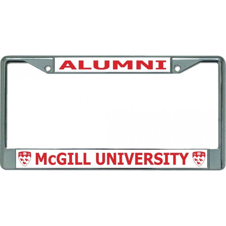 LPO5829 6 x 12 in. McGill University Aluminium Chrome License Plate Frame