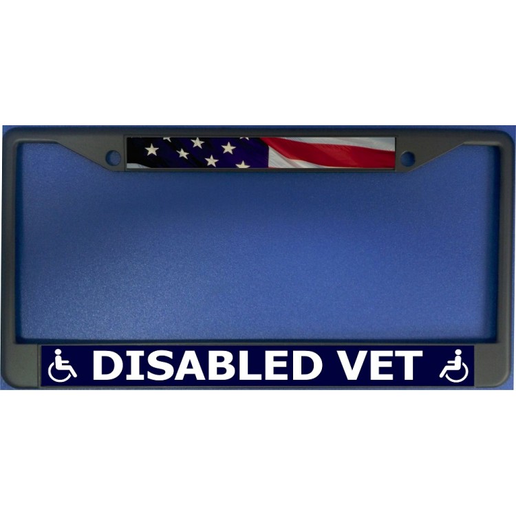 LPO2717B 6 x 12 in. Disabled Vet Black License Plate Frame
