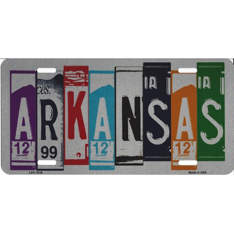 LPC-1018 6 x 12 in. Arkansas Cut Style Metal License Plate