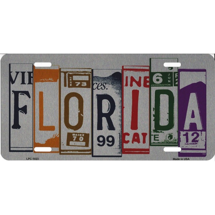 LPC-1023 6 x 12 in. Florida Cut Style License Plate