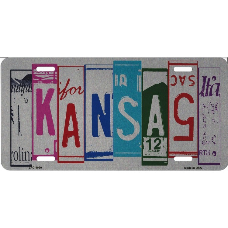 LPC-1030 6 x 12 in. Kansas Cut Style License Plate