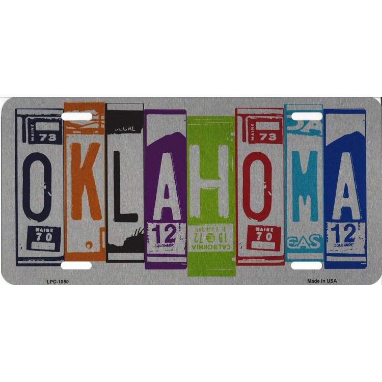 LPC-1050 6 x 12 in. Oklahoma Cut Style License Plate
