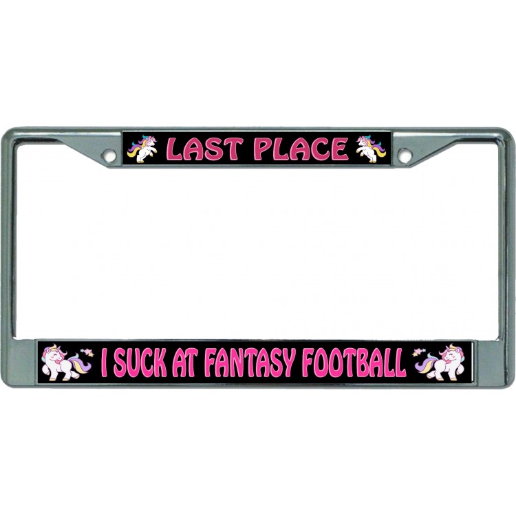 LPO5859 6 x 12 in. I Suck at Fantasy Football No.4 Chrome License Plate Frame