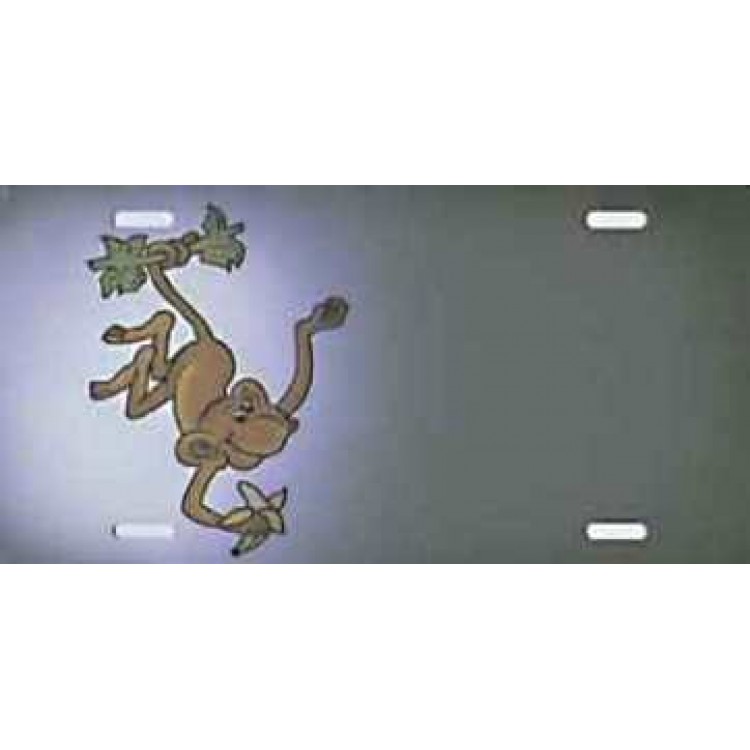 SM488 6 x 12 in. Monkey with Banana Airbrush License Plate