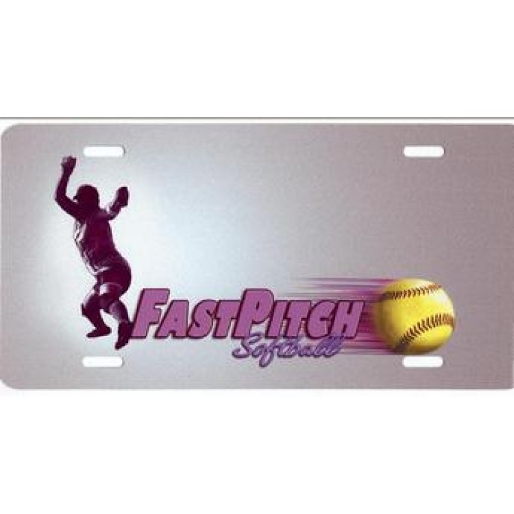 SM565 6 x 12 in. Fastpitch Softball Airbrush License Plate, Free Names on This Air Brush -  212 Main
