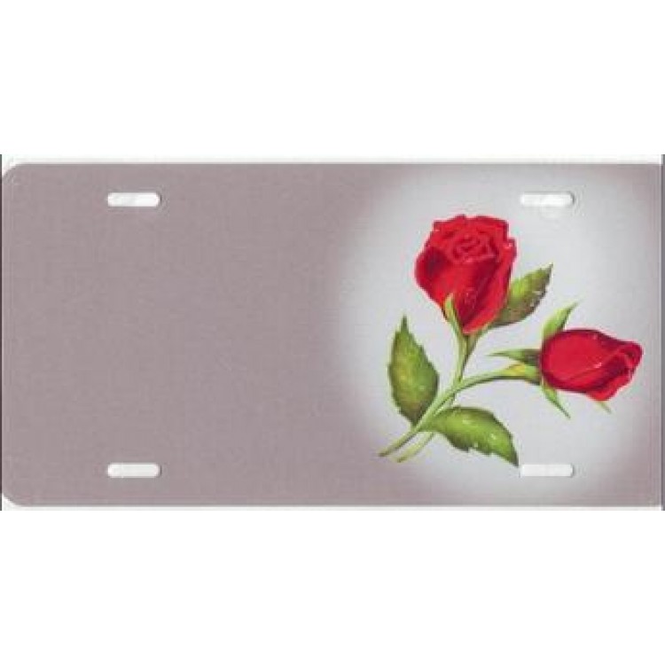 SM601 6 x 12 in. Red Roses Offset Airbrush License Plate