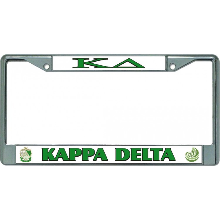 LPO5871 6 x 12 in. Kappa Delta Chrome License Plate Frame