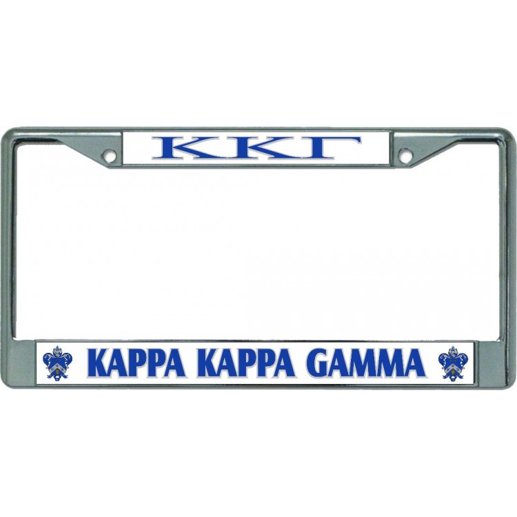 LPO5874 6 x 12 in. Kappa Gamma Chrome License Plate Frame