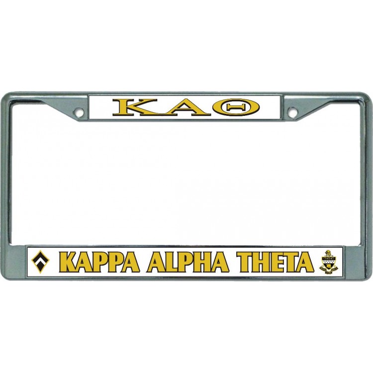 LPO5875 6 x 12 in. Kappa Alpha Theta Chrome License Plate Frame