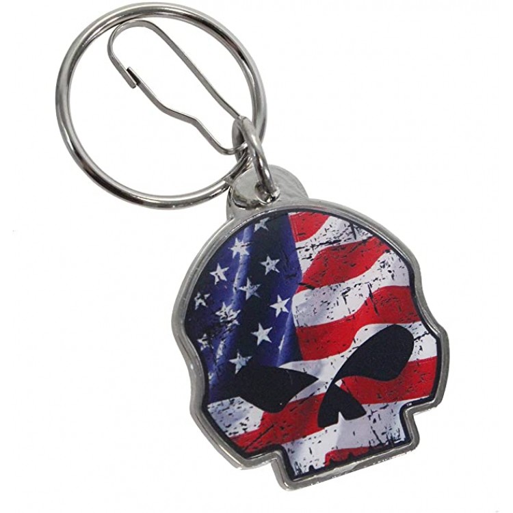 Picture of 212 Main KC4495 Harley-Davidson Willie G Skull with U.S. Flag Key Chain