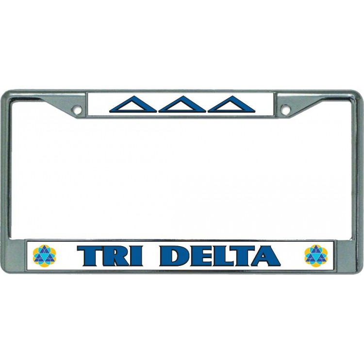LPO5843 6 x 12 in. Tri Delta Chrome License Plate Frame