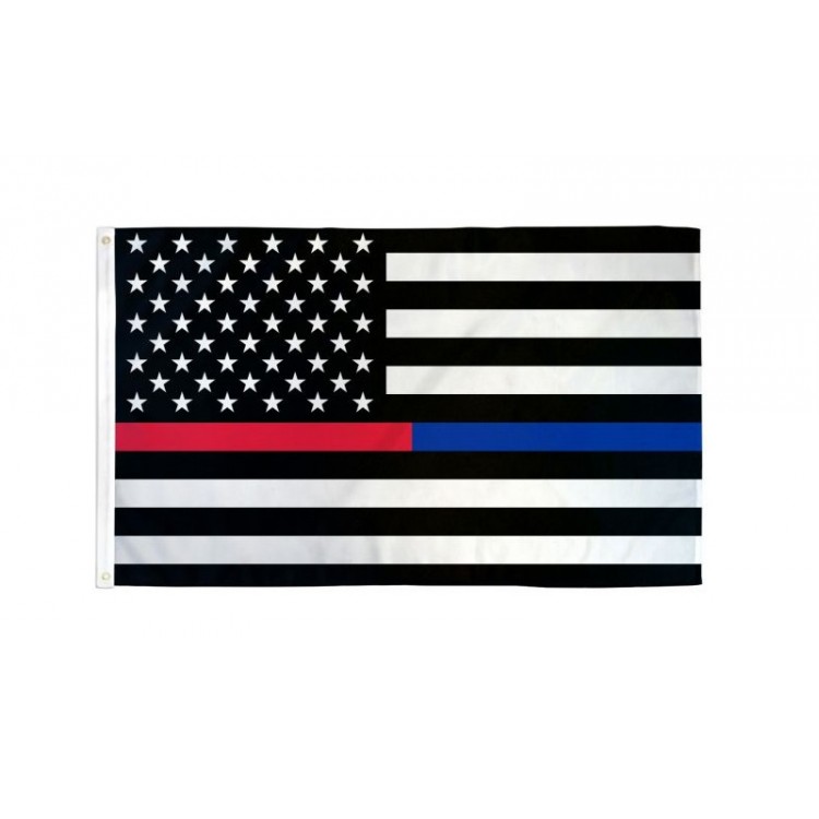Picture of 212 Main BLUEREDLINE35 36 x 60 in. USA Thin Blue & Red Line Polyester Flag