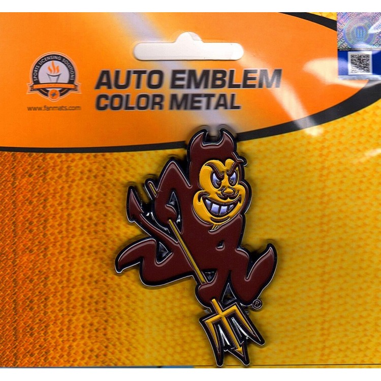 SLS24993 2.5 x 3.5 in. Arizona State Sun Devils 3-D Color Metal Auto Emblem