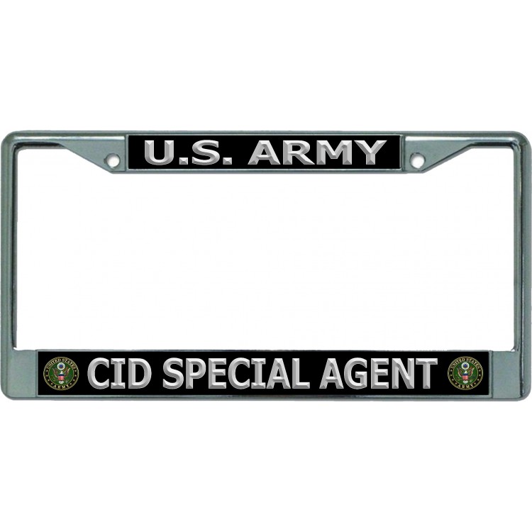 LPO5879 6 x 12 in. U.S. Army CID Special Agent Chrome License Plate Frame