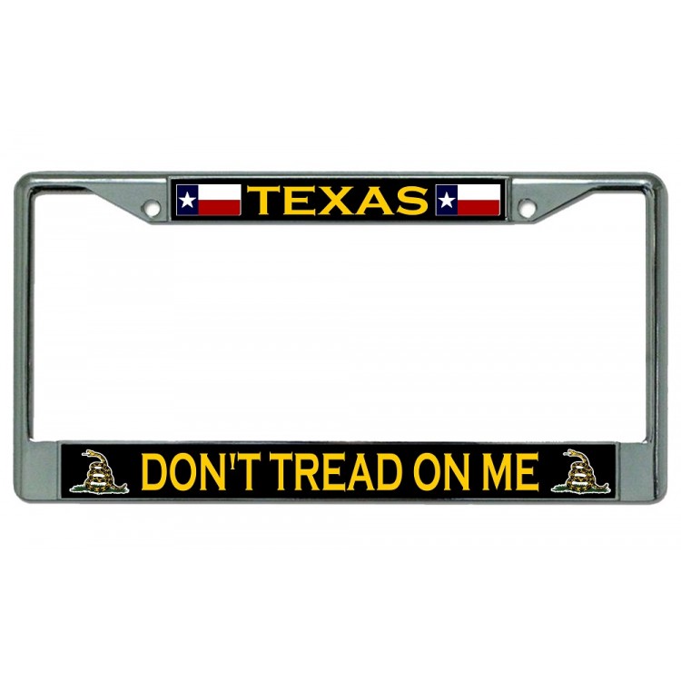 6 x 12 in. Texas Dont Tread 2nd Amendment Chrome License Plate Frame