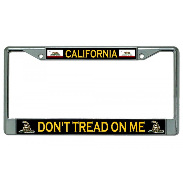 LPO2730 6 x 12 in. California Dont Tread 2nd Amendment Chrome License Plate Frame