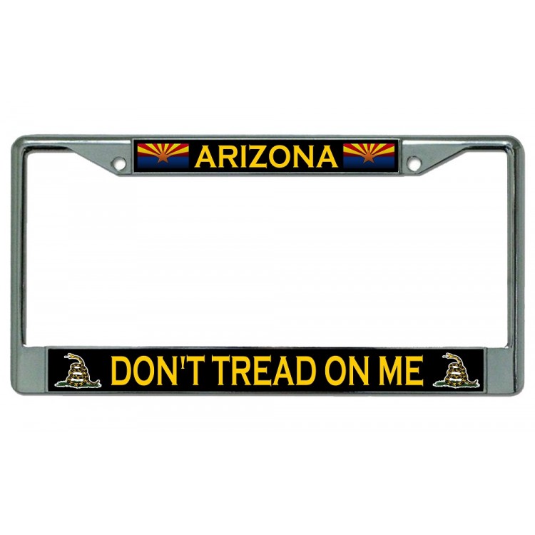 LPO2731 6 x 12 in. Arizona Dont Tread 2nd Amendment Chrome License Plate Frame