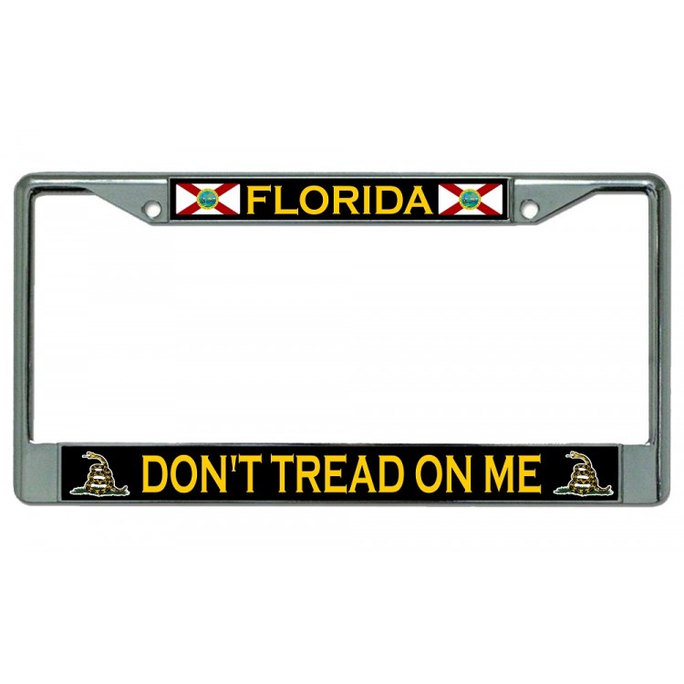 LPO2732 6 x 12 in. Florida Dont Tread 2nd Amendment Chrome License Plate Frame