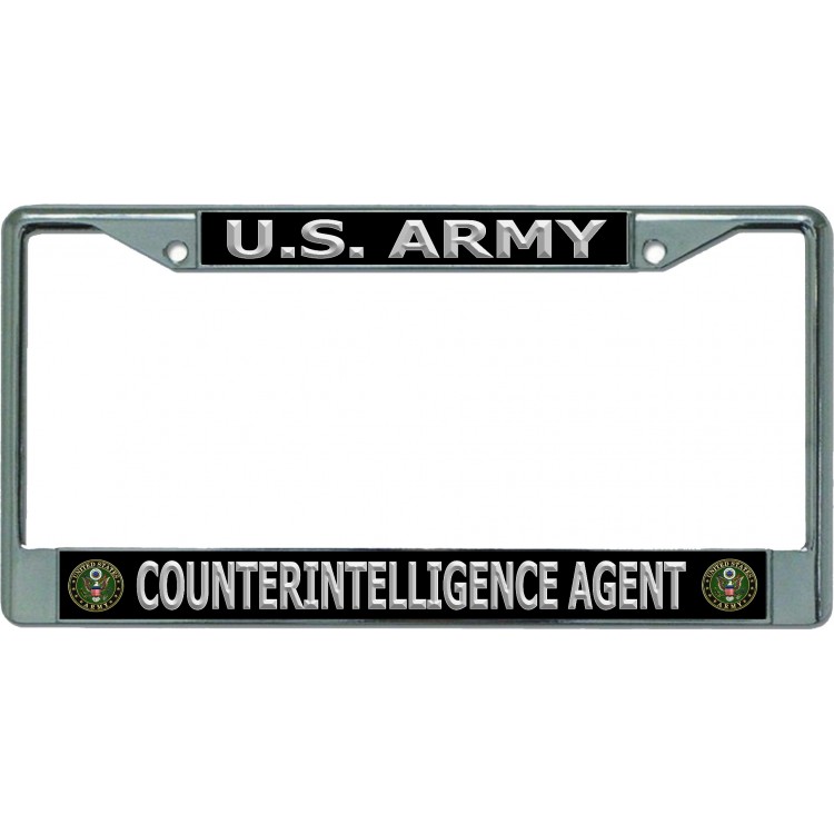 LPO5880 6 x 12 in. U.S. Army Counterintelligence Agent Chrome License Plate Frame