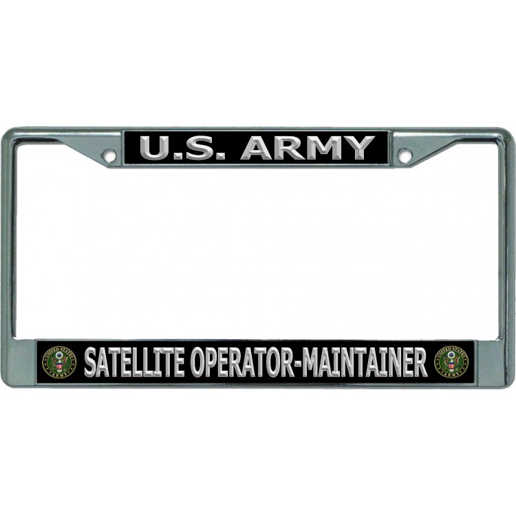 LPO5882 6 x 12 in. U.S. Army Satellite Operator-Maintainer Chrome License Plate Frame