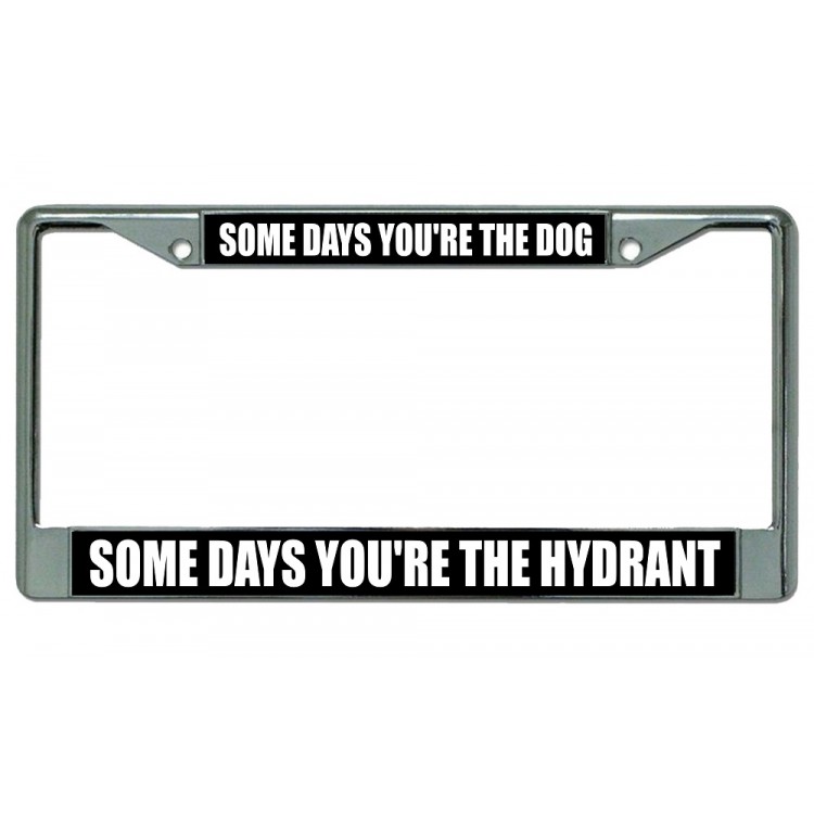LPO2785 6 x 12 in. Some Days You are the Dog Chrome License Plate Frame