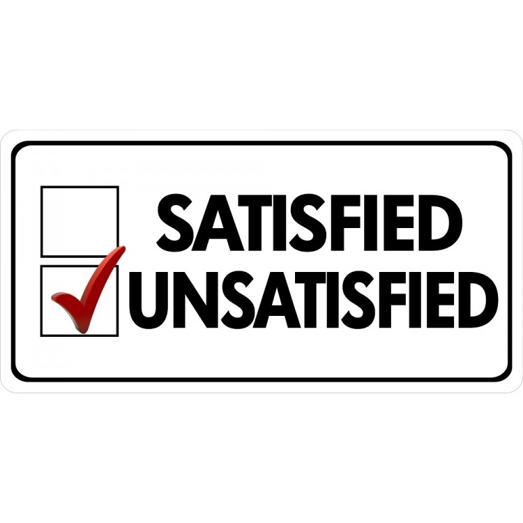 LPO2808 6 x 12 in. Check Mark Unsatisfied Photo License Plate