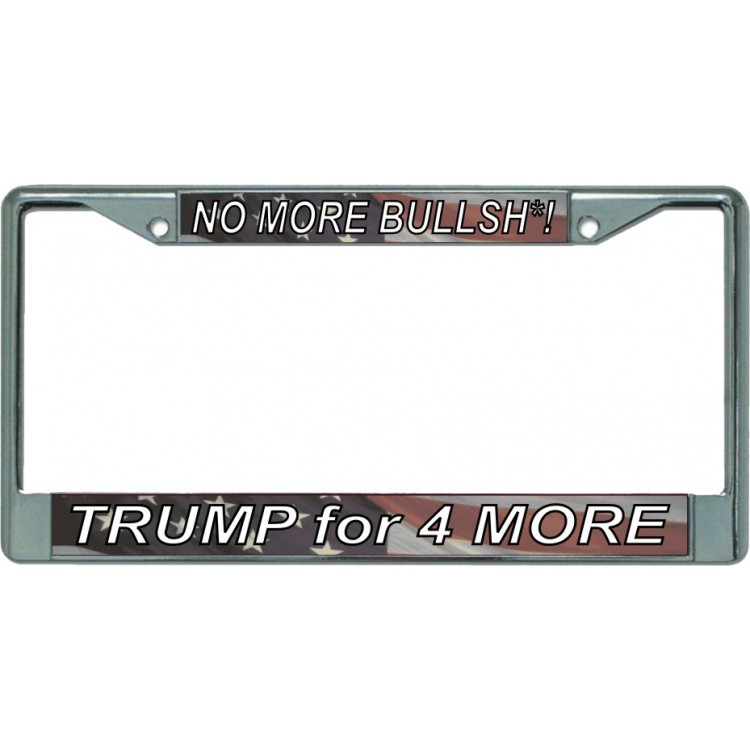 LPO5902 6 x 12 in. Trump for 4 More Chrome License Plate Frame