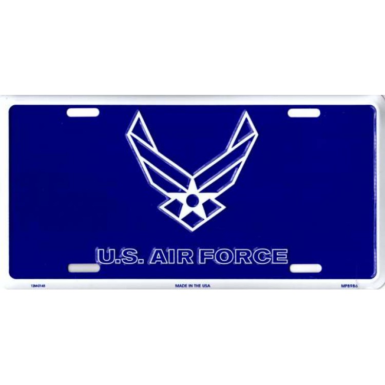 MP8986 6 x 12 in. U.S. Air Force Logo Metal License Plate