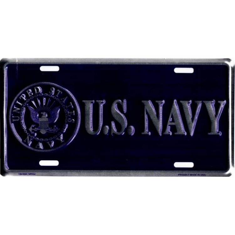 MP9034 U.S. Navy Metal License Plate