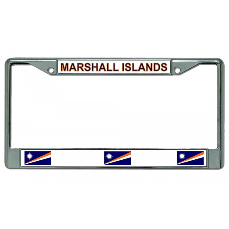LPO2879 6 x 12 in. Marshall Islands Chrome License Plate Frame