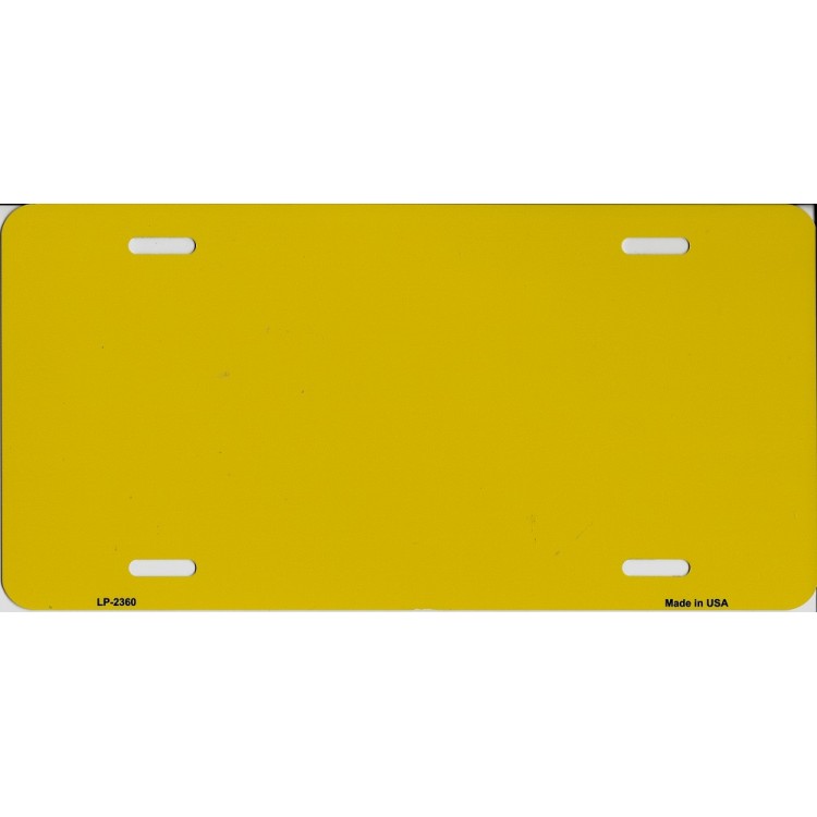 LP-2360 6 x 12 in. Yellow Solid Blank Metal License Plate