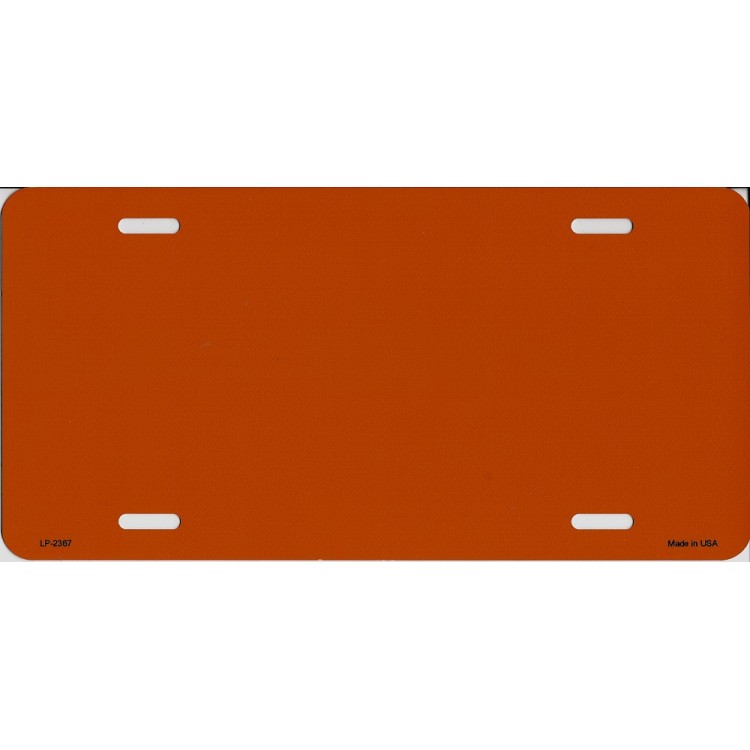 LP-2367 6 x 12 in. Orange Solid Blank Metal License Plate